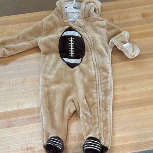 Plush Tan Football Kids Footie